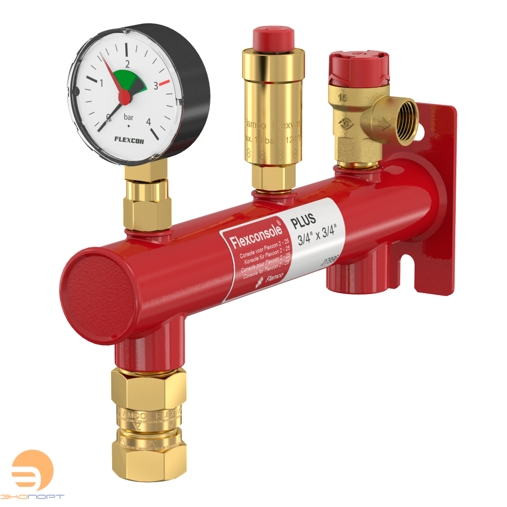 Консоль настенного монтажа р. бака в/р 3/4х3/4 (маном., воздухоотвод., клапан 3б) Flexconsole R Plus
