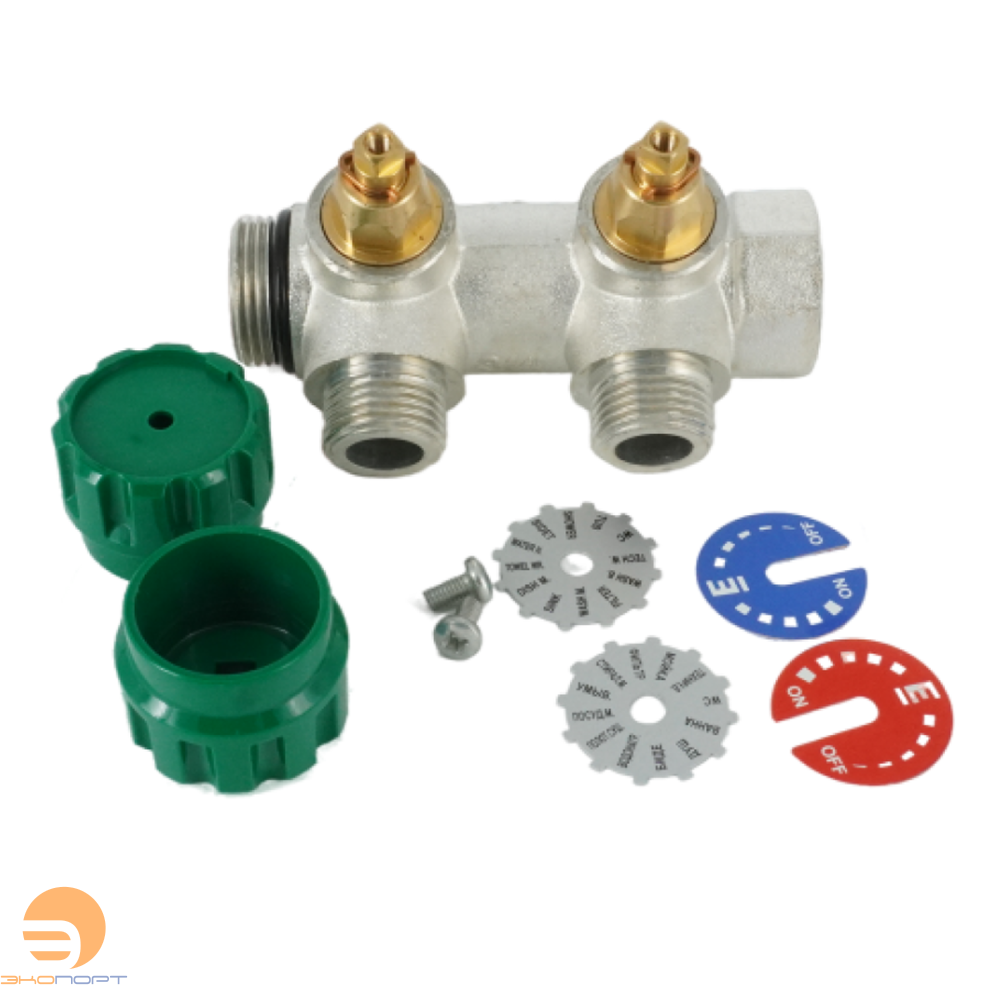 Коллектор регулирующий 3/4" ВН с 2 отв. 1/2" НР плск.упл. Elsen