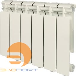 Радиатор алюминиевый STOUT Bravo 350 6 секций боковое подключение RAL9010