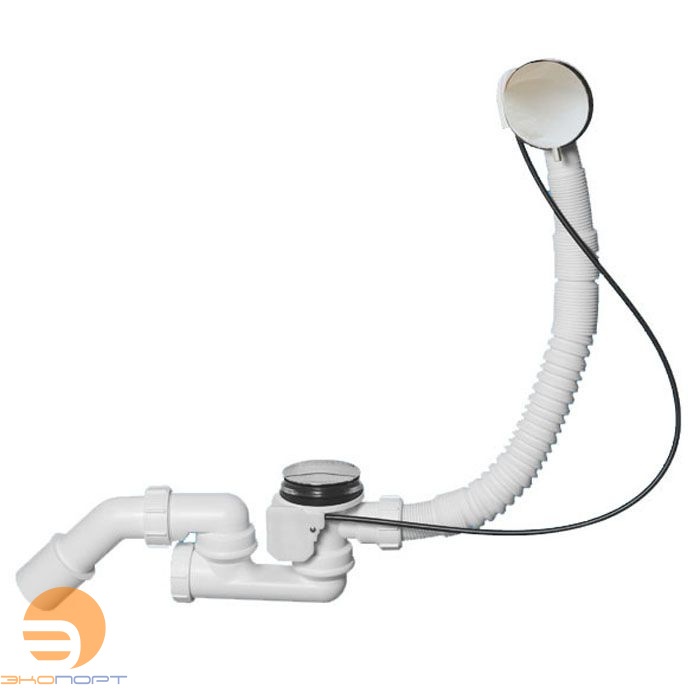 Сифон  д/ванн с раздв. автоперелив (L380-700хD34) реш. 70мм, .вых. Дн=40/50; цвет-хром McAlpine