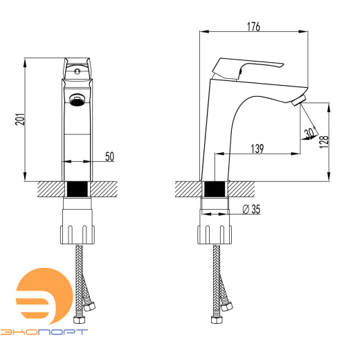 Смеситель для умывальника Unit хром LEMARK