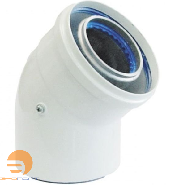 Колено коаксиальное DN60/100, угол 45°