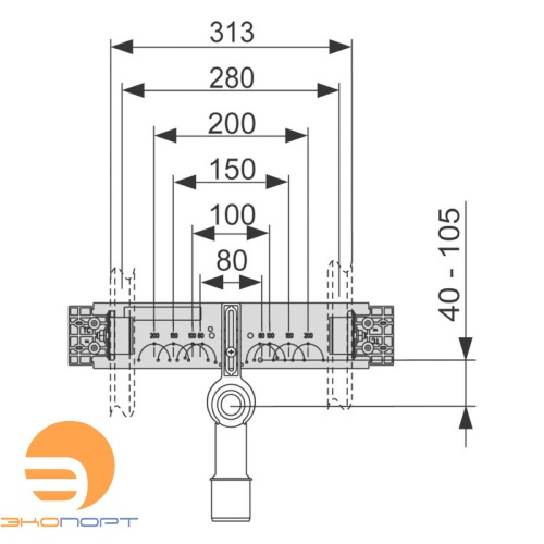 Комплект установочный для подключения раковины, TECE