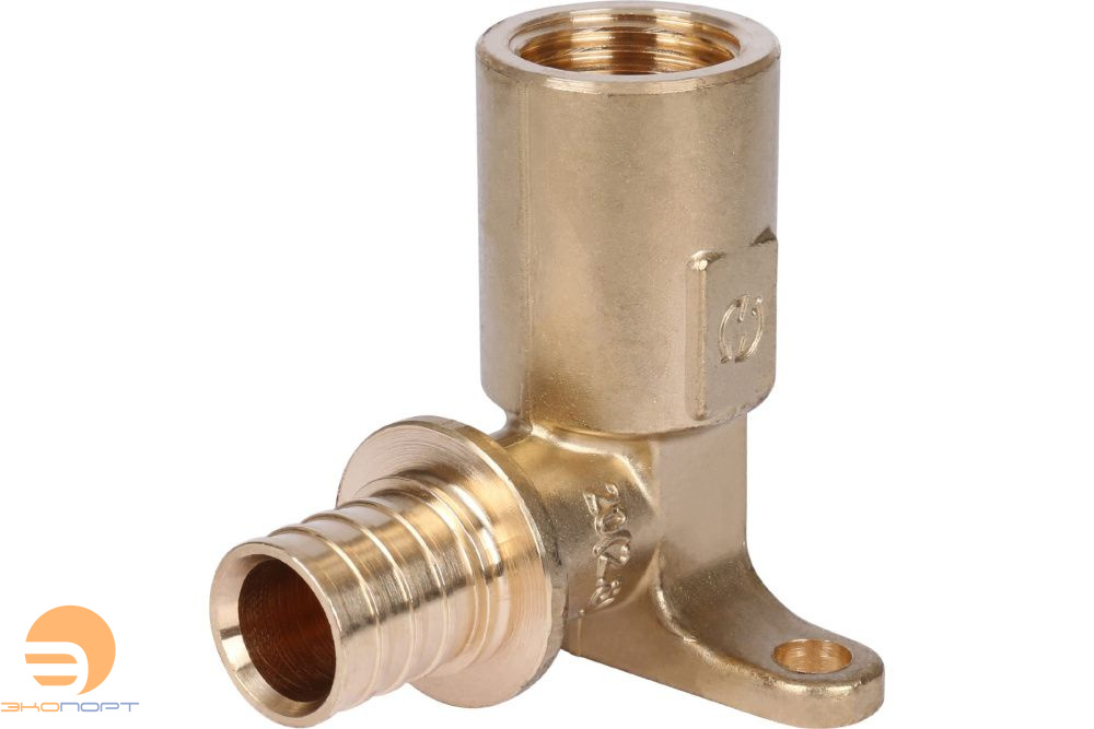 Угольник настенный с креплением 20-1/2 ВР латунь (удл.) STOUT