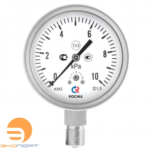 Напоромер КМ-22Р (0..60кПа) G1/2", 100мм, кл.т.1,5