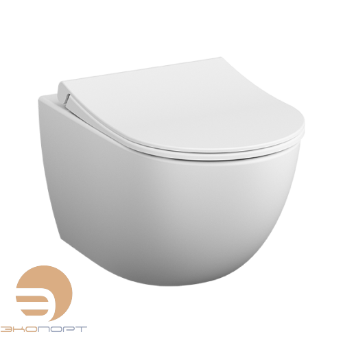 Унитаз подвесной,  безободковый, Sento Rim-ex с сиденье тонкое Sento, дюропласт, микролифт Vitra