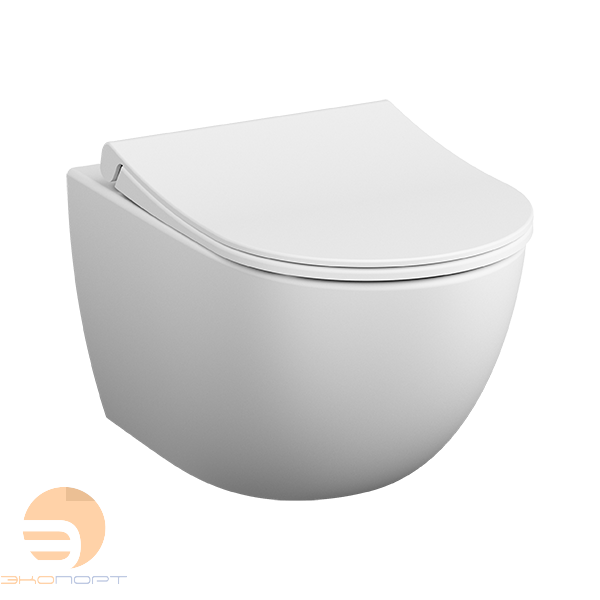 Унитаз подвесной,  безободковый, Sento Rim-ex с сиденье тонкое Sento, дюропласт, микролифт Vitra