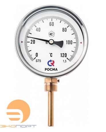 Термометр биметаллический БТ-32.211, 63мм (-40...+60C) G1/2", L64, кл.т.2,5, радиальный