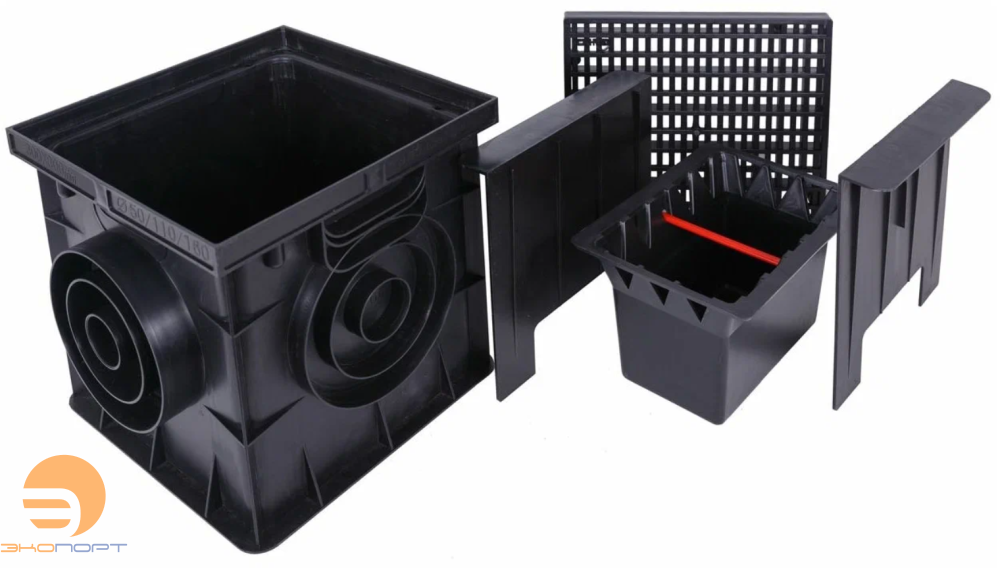 Дождеприемник PolyMax Basic ДП-30.30.30-ПП в комплекте (решетка+корзина+перегородки)