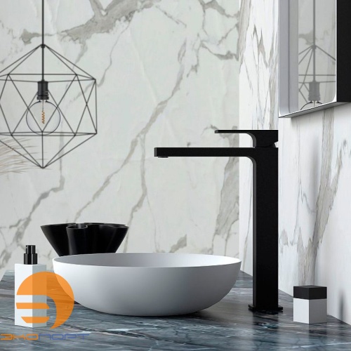 Смеситель для раковины Absolute высокий, чёрный матовый, Remer, в наличии