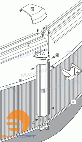 Единый верхний соединитель пластиковый (Эсприт, Эсприт-Биг - овал, круг)  1490148