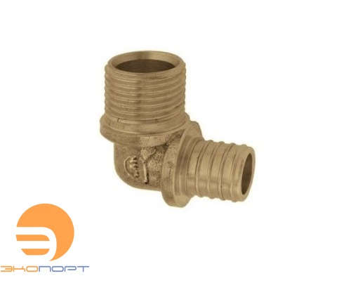 Отвод 18*2 G1/2" НР латунный Push KAN-therm