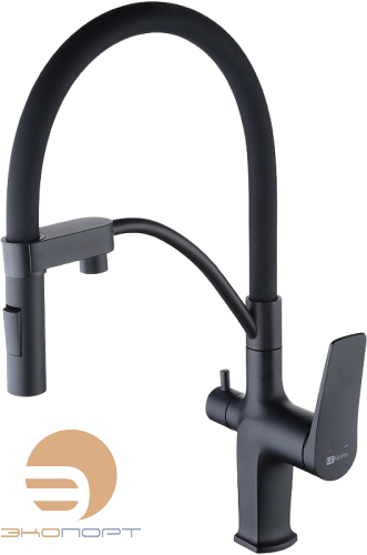 Смеситель для кухни Bronx, с подключением к фильтру, Черный, Lemark 