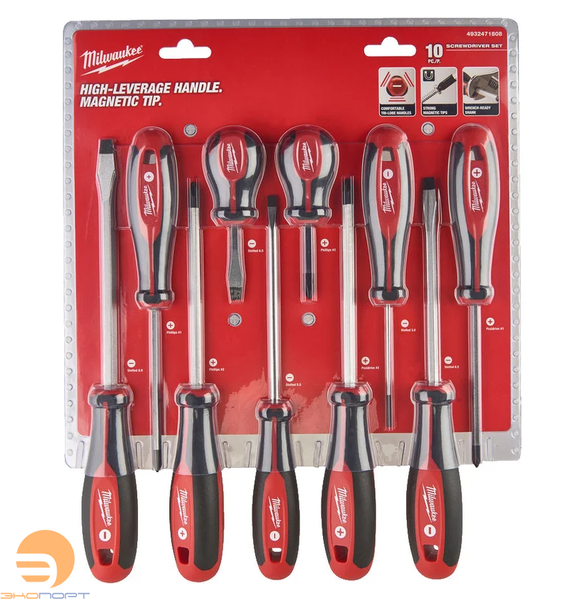 Набор отверток магнитных с трехгранной рукояткой, Milwaukee