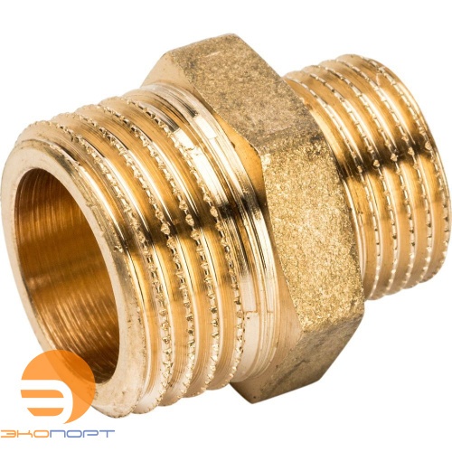 Ниппель  НР-НР 1/2х3/8 (латунь) STOUT