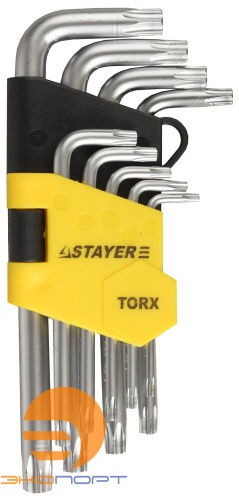 Набор коротких ключей TORX 9 шт STAYER HERCULES