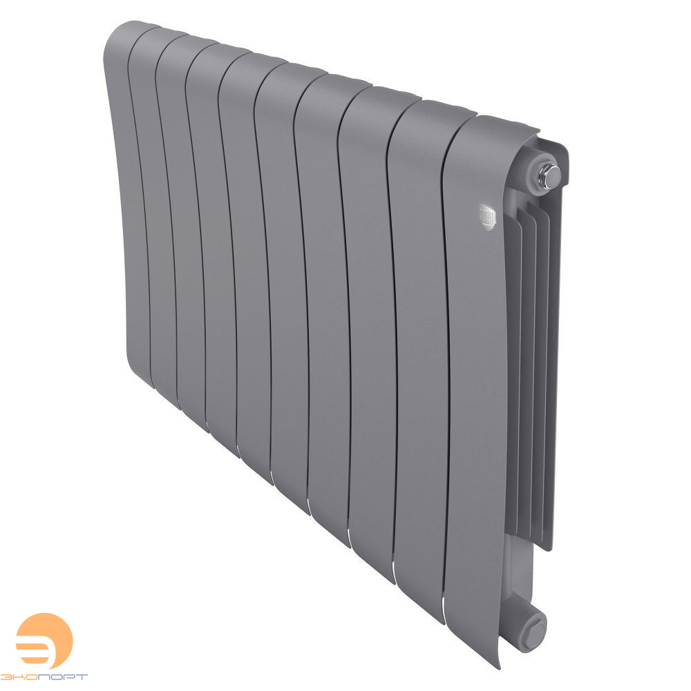 Радиатор биметаллический Infinity Silver Satin 500/87 10 секции (серый) Royal Thermo