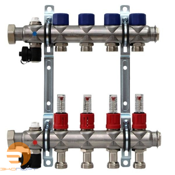 Коллектор с расходомерами на  4 выхода 3/4" евроконус  FRAENKISCHE