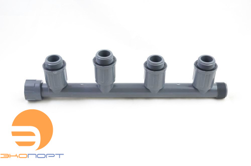 Коллектор с 4 выходами 1’’ НР X 4 пов.соед.1’’НР X муфта 1’’ВР Rain Bird