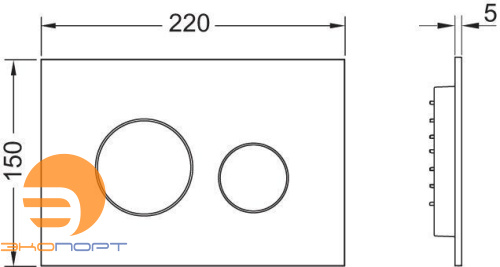 Клавиша TECEloop 2.0, пластиковая, черная матовая