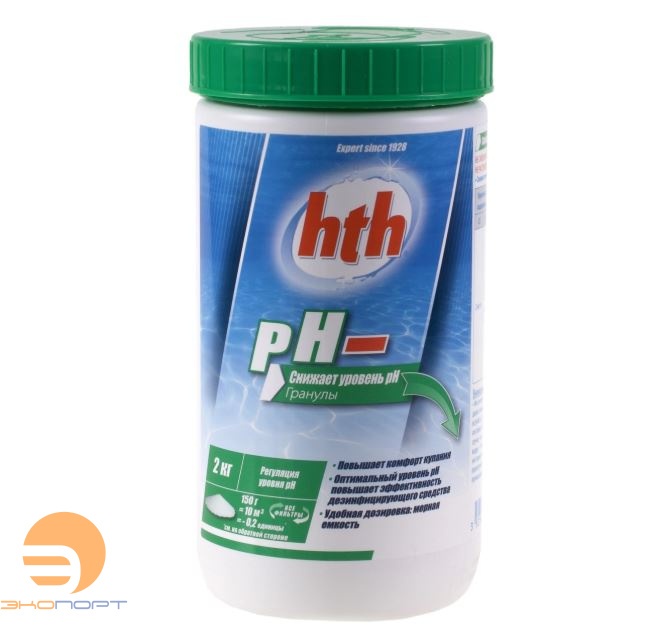 pH минус порошок, 2кг, hth