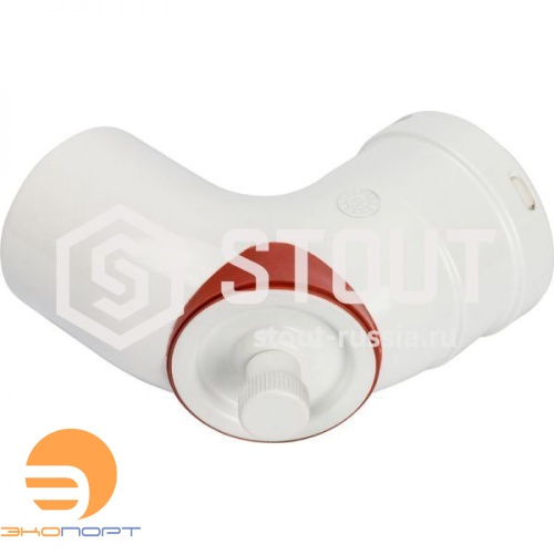 Элемент дымохода отвод 90° DN80 с инспекционным патрубком STOUT