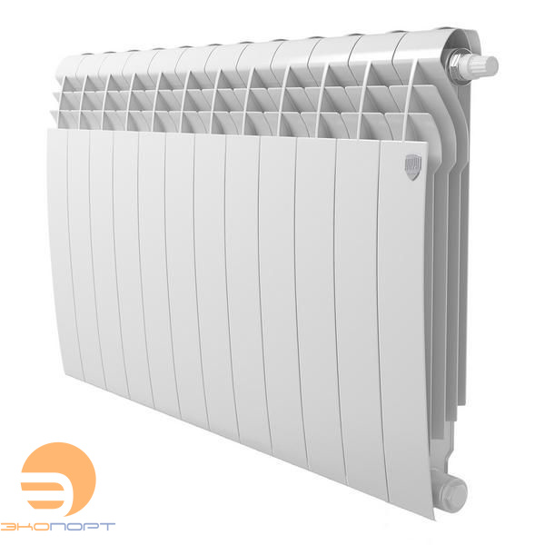 Радиатор биметаллический BiLiner Bianco 500/87 VR80 12 секций (белый, нижнее подключение) Royal Thermo