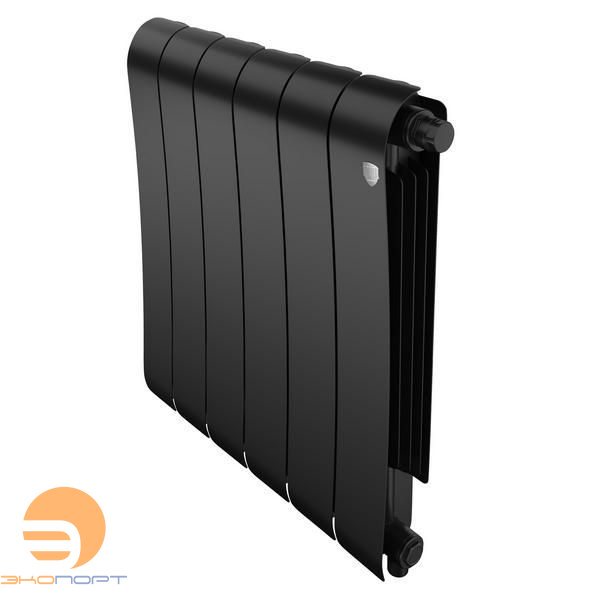 Радиатор биметаллический Infinity Noir Sable 500/87  6 секции VR80 (нижнее правое) черный Royal Thermo