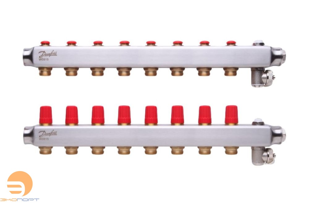 Коллектор SSM-8 без расходомеров, для 8 контуров, нержавейка 