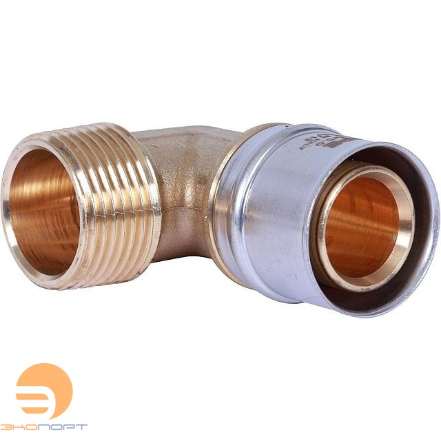 Угольник  32-1" НР латунь, пресс Stout