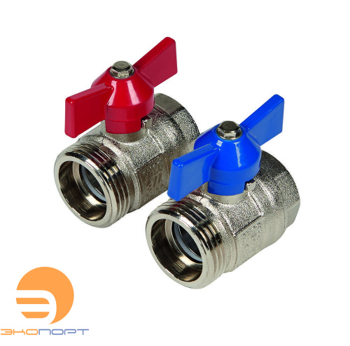 Шаровый кран с накидной гайкой 1" никелированный (2шт.)HENCO