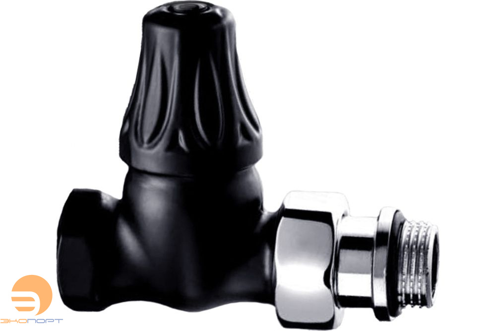 Клапан запорный прямой 1/2", серия Floral Old Style, цвет Черный матовый SR Rubinetterie