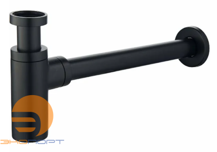Сифон латунный 11/4 отвод 300 мм, черный матовый, RAGLO