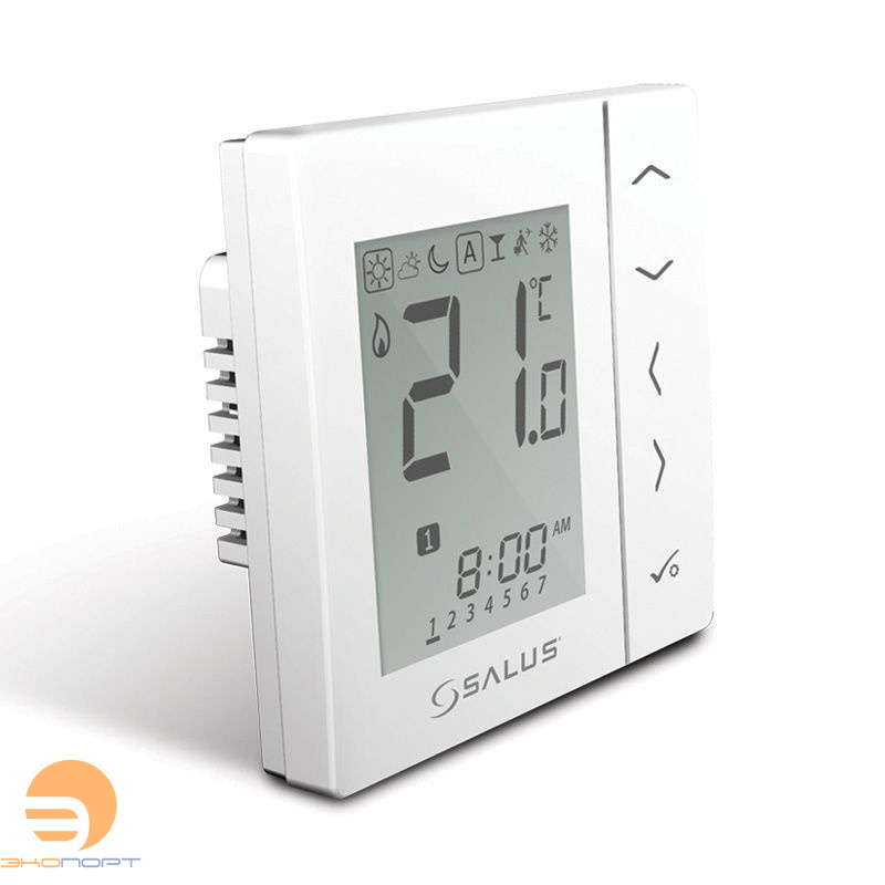 Терморегулятор проводной программируемый цифровой с функцией NSB, встраиваемый, белый VS30W SALUS