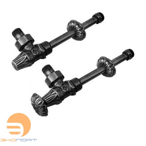 Комплект Artistic из 2-х угловых кранов с удлинительными трубками 1/2, Антрацит Carlo Poletti 