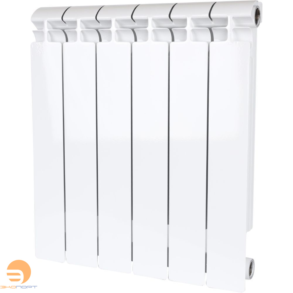 Радиатор биметаллический Alpha 500/80  6 секций белый боковое подключение STOUT