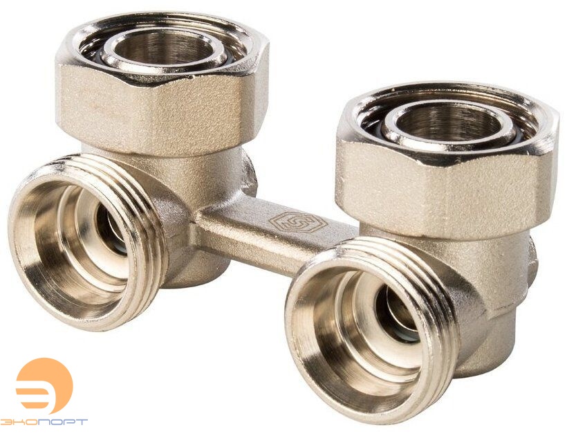 Узел нижнего подключения, угловой 3/4 , радиатора 2-т. системы, STOUT