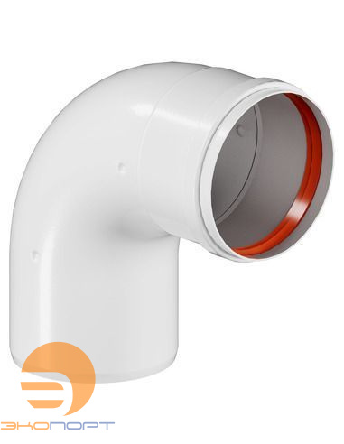 Колено  (алюм. окраш. белым) D 80, угол 90° M/F (мама/папа)Ver2, ROMMER