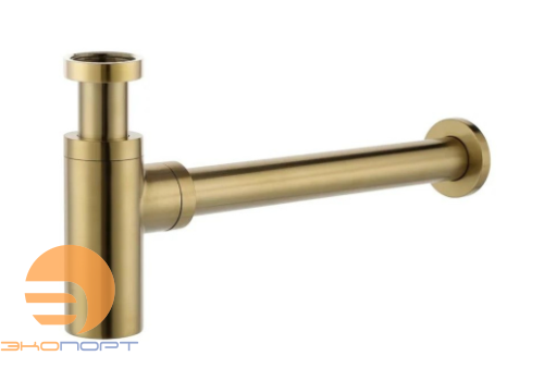 Сифон латунный 11/4 отвод 300 мм, сатин золотой, RAGLO