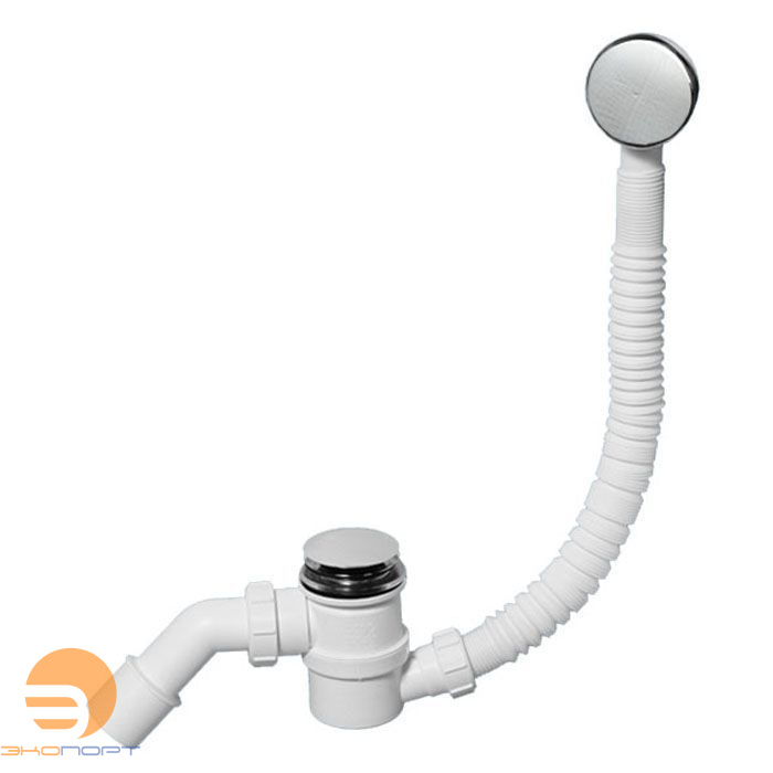 Сифон бутыл. хром (11/2"х40мм) с перелив. L380-700хD34мм, н/ж реш. 70мм, пробка, гидрозатвор H50мм, вых 40/50мм McAlpine