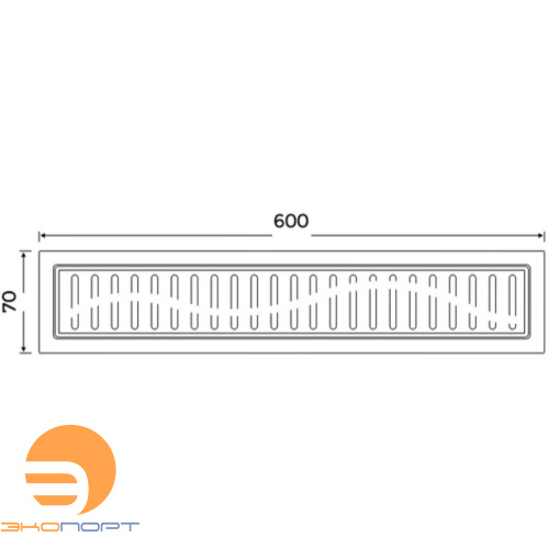 Лоток душевой комб. затвор 70х600 мм (решетка в полоску) Gappo