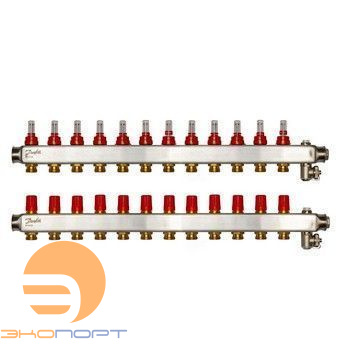 Коллекторы SSM-12F с расходомерами, 12 контуров,  нерж.