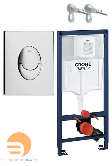 Модуль для подвесного унитаза 3в1 Rapid SLс хромированной овальной клавишей (38505000), GROHE