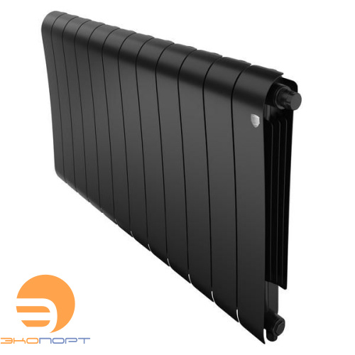Радиатор биметаллический Infinity Noir Sable 500/87 12 секции VR80 (нижнее правое) черный Royal Thermo
