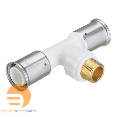 Тройник 32-3/4-32, НР ПВДФ, пресс (белый) HENCO