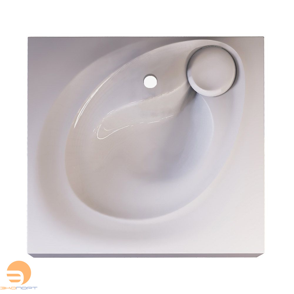 Раковина LUNA, над стиральной машиной, 60х55, с кронштейнами и сливной арматурой