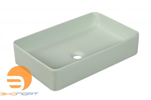 Раковина накладная прямоугольная MIEL (600*370*130),без перелива, матовый ментол, MILLEAU