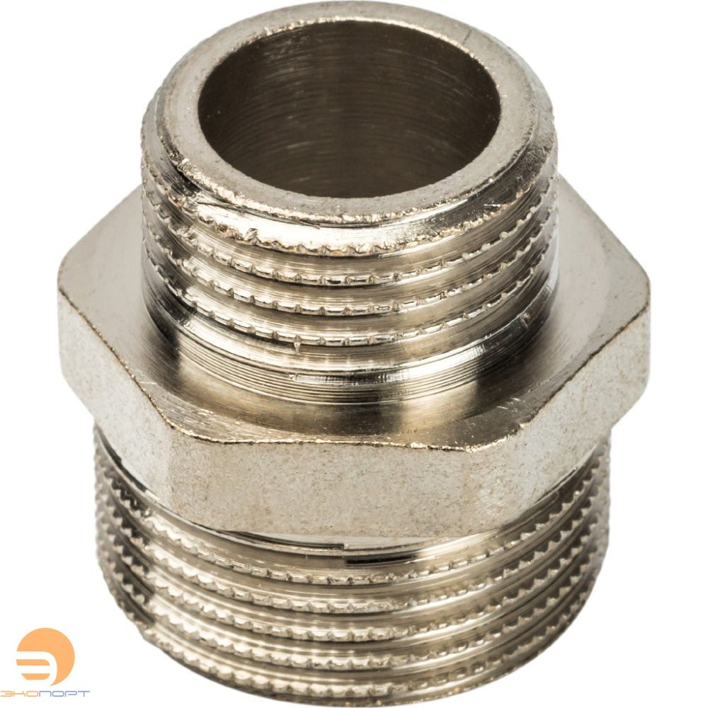 Ниппель переходной  НН  3/4х1/2 (никель) Stout