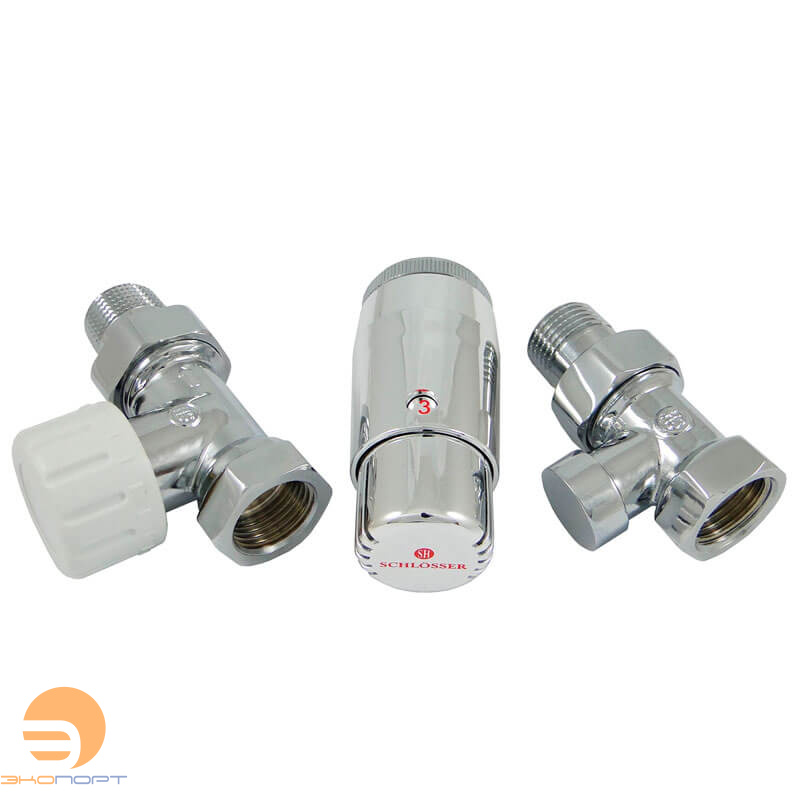 Комплект проходной ХРОМ DN15 GZ1/2 x GW1/2 с головкой MINI M30x1,5 Standard Mini Schlosser
