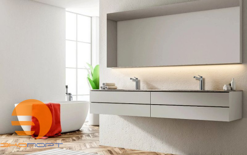 Смеситель для умывальника MINIMA, средний, монолитный, хром, LEMARK